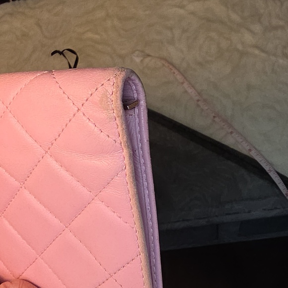 CHANEL Pink Quilted Cambon Wallet with Black Logo Is Authentic With Halogram - Picture 10 of 11